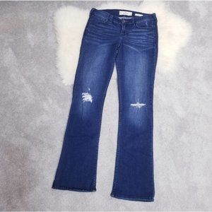 Hollister Low Rise Bootcut Dark Wash Distressed Jeans